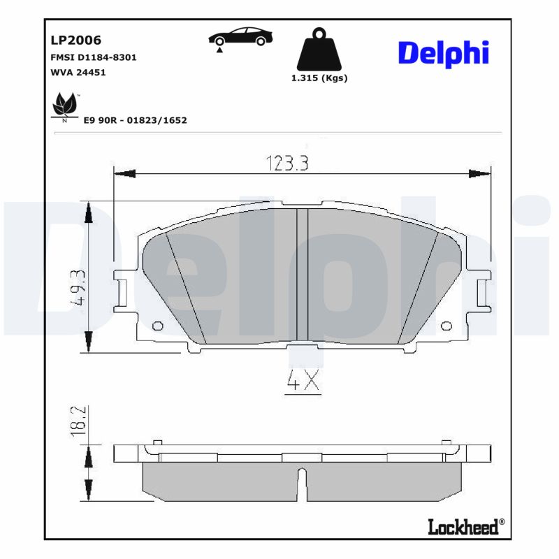 Delphi LP2006 Remblokset