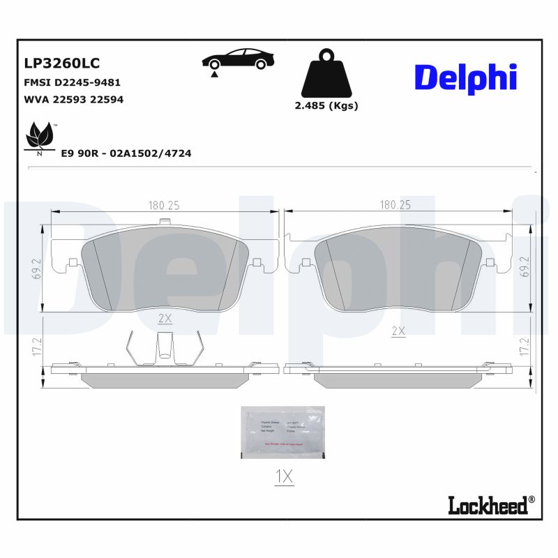 Delphi LP3260LC Remblokset