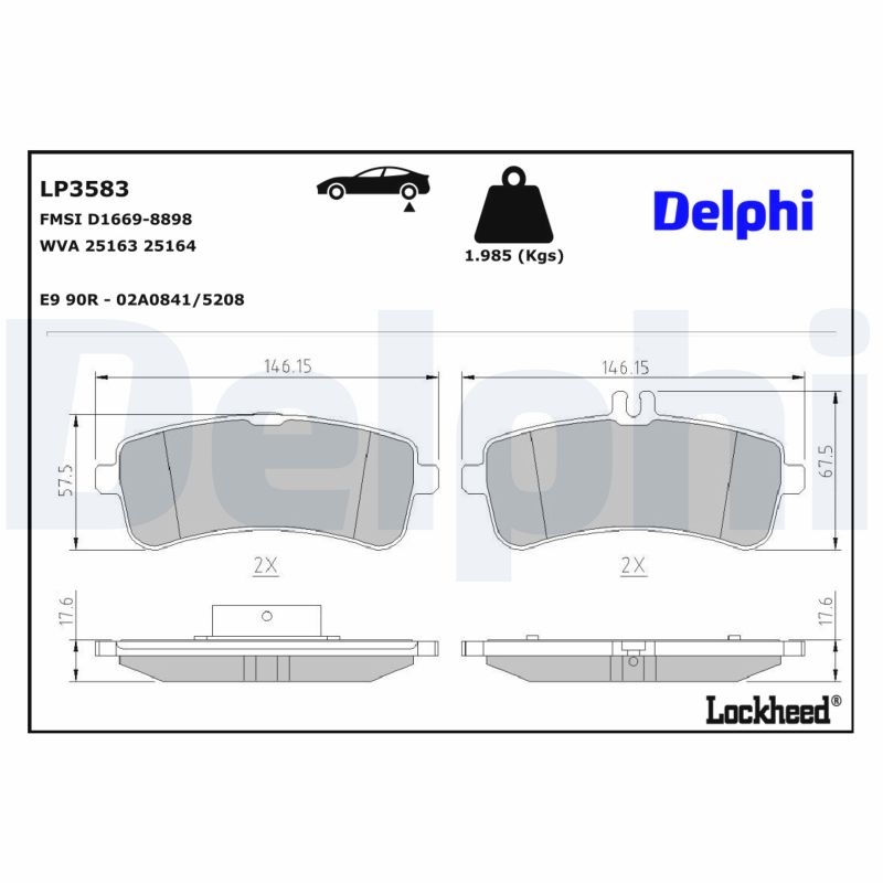 Delphi LP3583 Remblokset