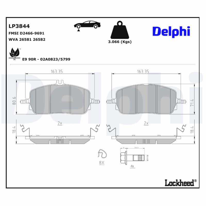 Delphi LP3844 Remblokset