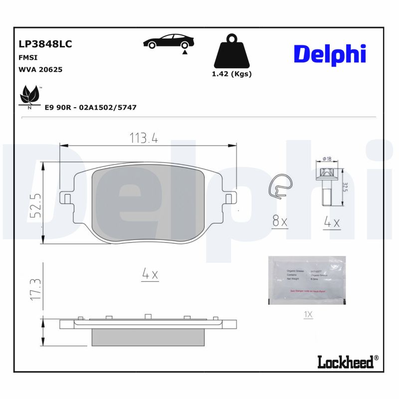 Delphi LP3848LC Remblokset