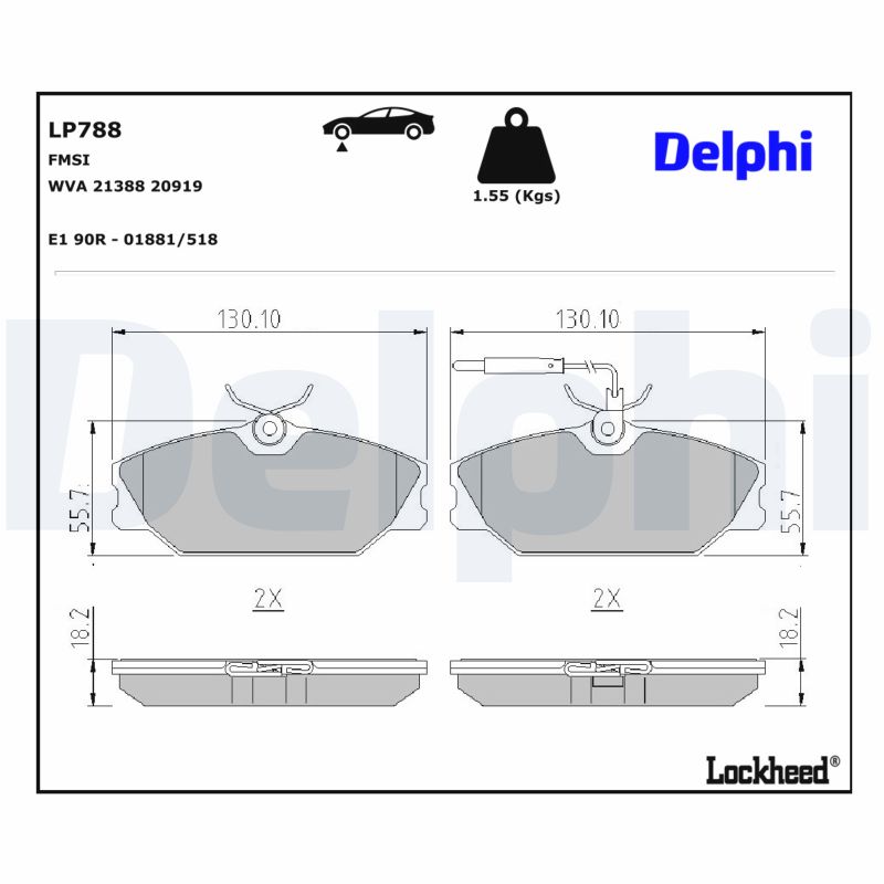 Delphi LP788 Remblokset