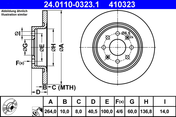 ATE 24.0110-0323.1 Remschijf