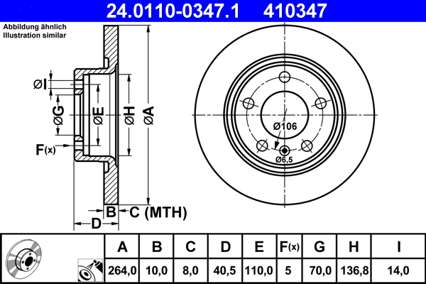 ATE 24.0110-0347.1 Remschijf