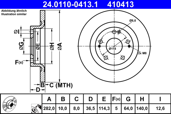 ATE 24.0110-0413.1 Remschijf
