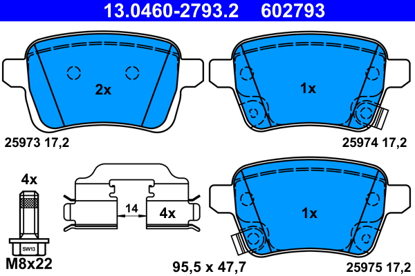 ATE 13.0460-2793.2 Remblokset
