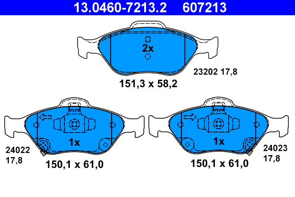 ATE 13.0460-7213.2 Remblokset