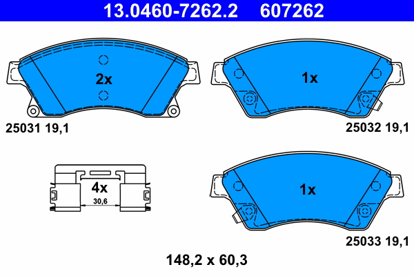 ATE 13.0460-7262.2 Remblokset