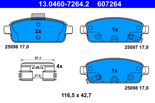 ATE 13.0460-7264.2 Remblokset