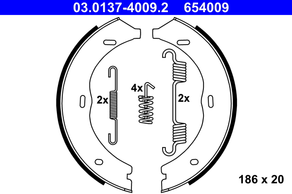 ATE 03.0137-4009.2 Remschoenset (blokkenset) handrem