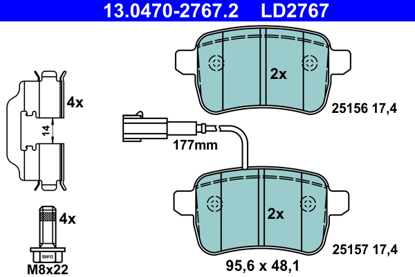 ATE 13.0470-2767.2 Remblokset