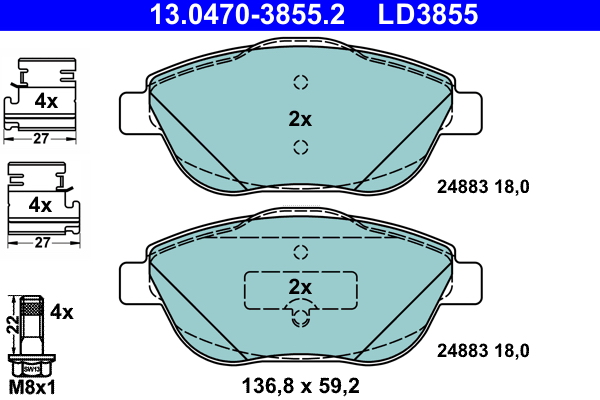 ATE 13.0470-3855.2 Remblokset
