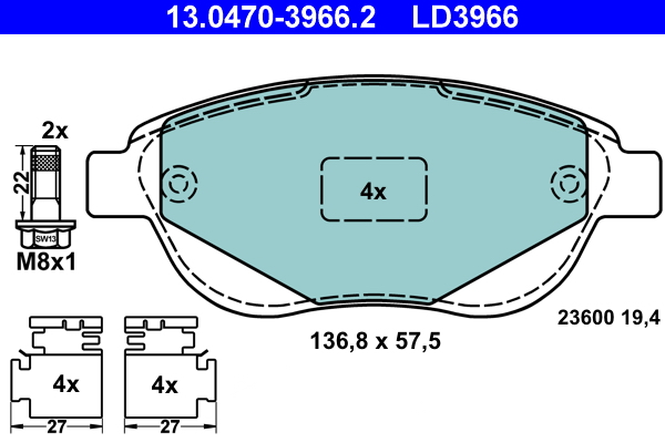 ATE 13.0470-3966.2 Remblokset