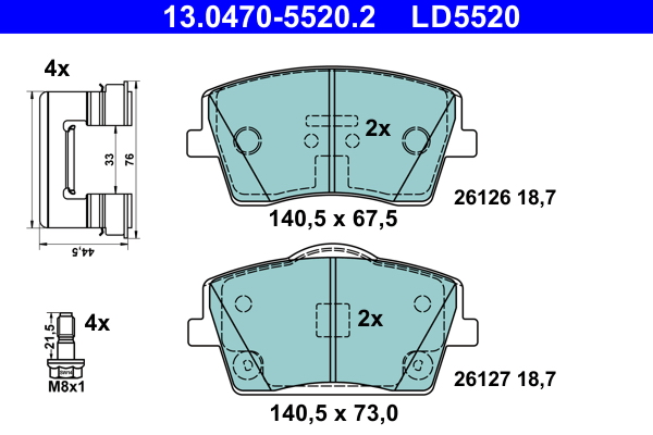 ATE 13.0470-5520.2 Remblokset