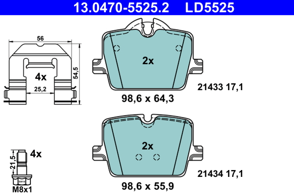 ATE 13.0470-5525.2 Remblokset