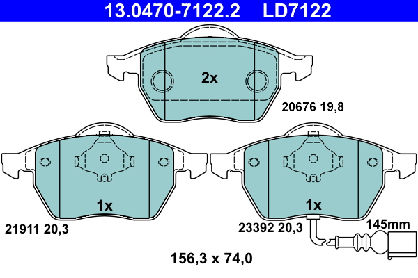 ATE 13.0470-7122.2 Remblokset