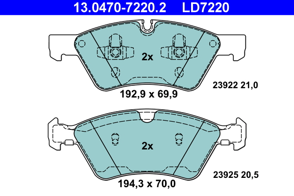 ATE 13.0470-7220.2 Remblokset