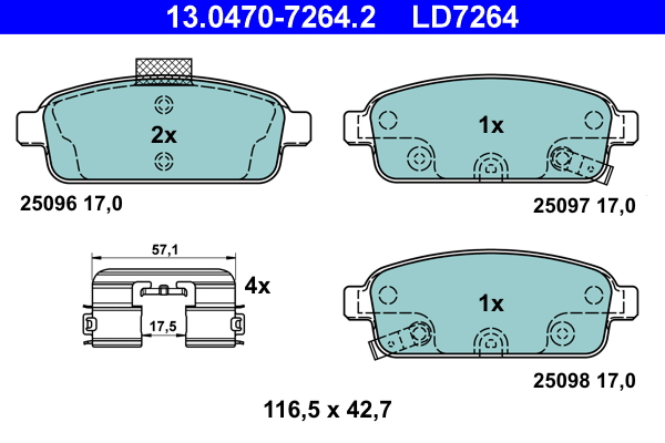 ATE 13.0470-7264.2 Remblokset