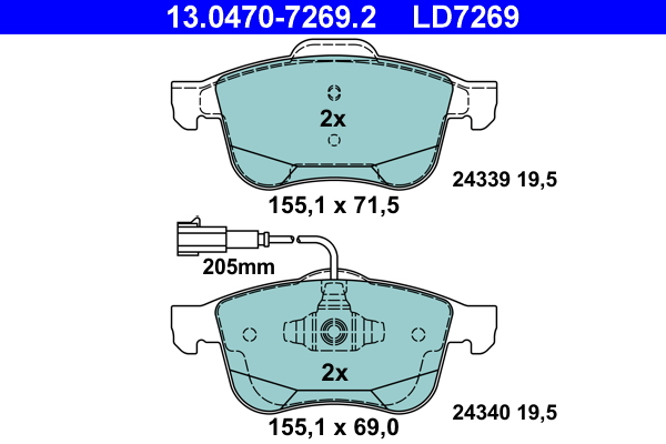 ATE 13.0470-7269.2 Remblokset