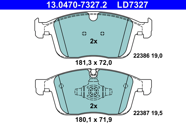 ATE 13.0470-7327.2 Remblokset
