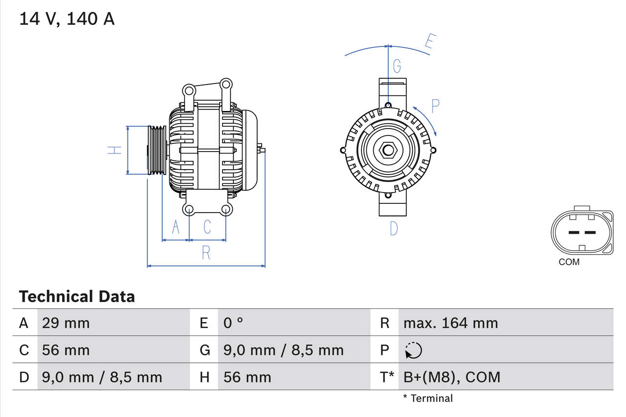 Alternator/Dynamo – BOSCH – 0 986 081 370