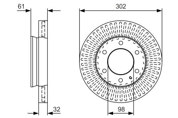 Bosch 0 986 479 V32 Remschijf